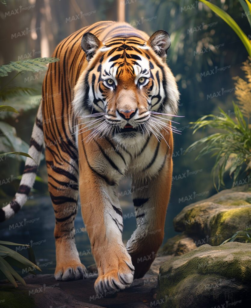 Majestic Tiger: Striking Photo of a Tiger in Zoo, Safari, and Jungle