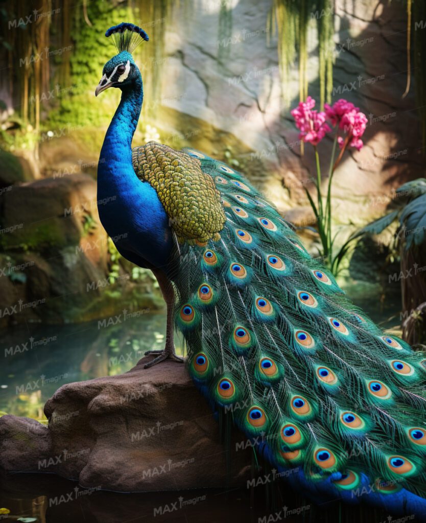 African Peacock: Captivating Wildlife Photo in Zoo, Safari, and Jungle
