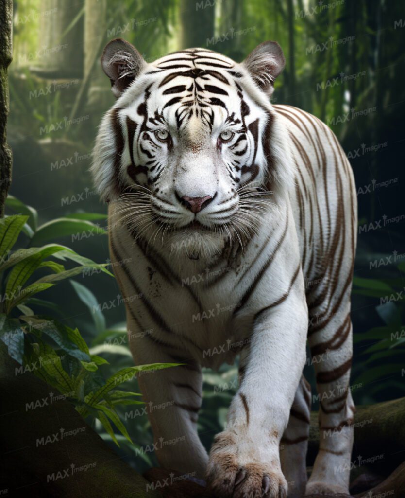 African White Tiger: Safari Jungle Wildlife Photo