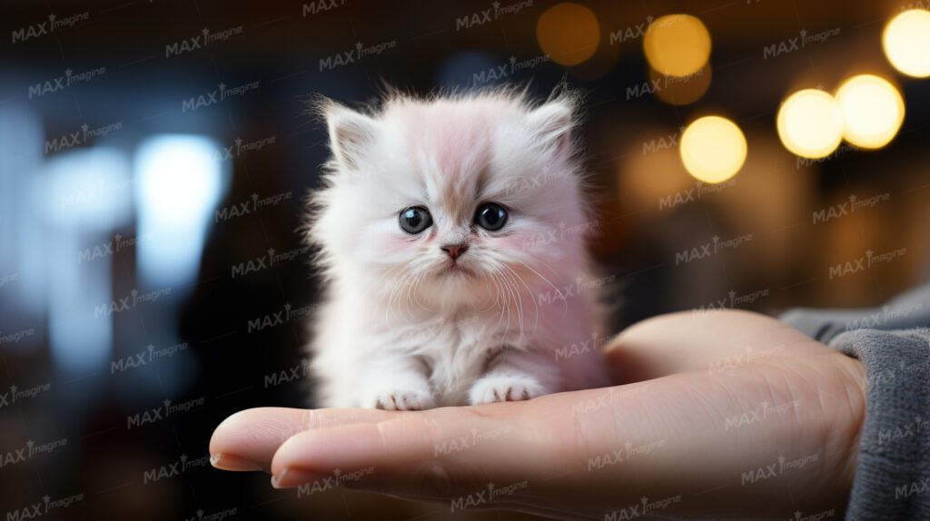 World’s Tiniest White Kitten: Adorable Miniature on a Palm